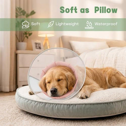 Dog Cone Collar with Soft Liner to Stop Licking, Elizabeth Recovery Collar After Surgery for Large Medium Dogs, Comfortable Pet Head Cone Alternative for Neutering Spay Injury - Image 2