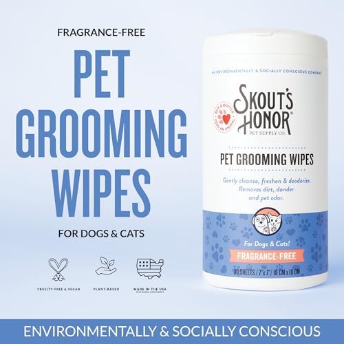 SKOUT'S HONOR Pet Grooming Wipes for Dogs and Cats, 80 Count - Image 3