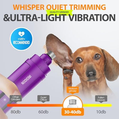 IREDOON Dog Nail Grinder with 4 LED Lights, 3 Speeds Super Quiet for Pets - Image 2