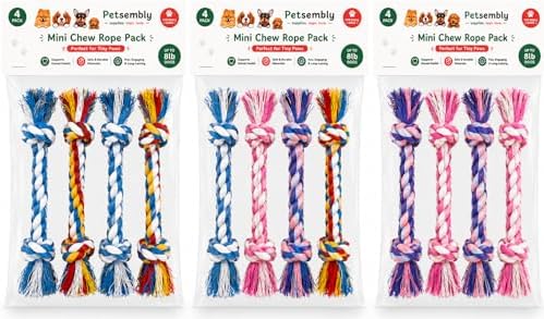 Mini Chew Rope Pack for Small Dogs – 4 Pack Puppy Rope Toys for Chihuahua, Pomeranian & Small Breeds – Tiny Paws Teething & Dental Chew Toys (Pink) - Image 5