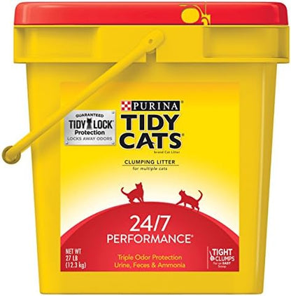 Purina Tidy Cats Clumping Cat Litter, 24/7 Performance Multi Cat Litter - 27 lb. Pail by PurinaTidyCatsLitter