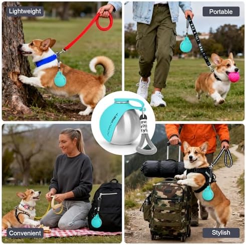 Portable Dog Water Bottle 10oz Stainless Steel Travel Bowl - Image 4