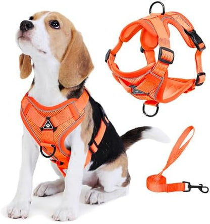 Dog Harness Medium Sized Dog Pet Vest with Leash Set Orange L by Unknown