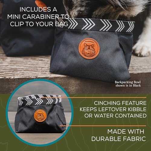Wilderdog Backpacking Bowl - Holds Food & Water Up to 64oz - Black - Image 4