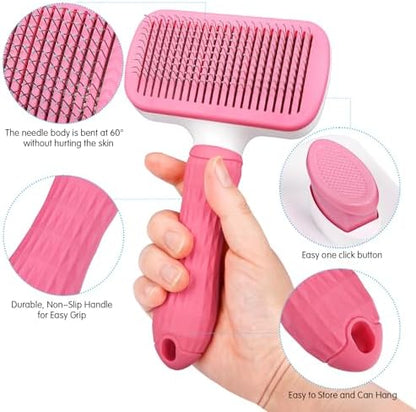 Dog & Cat Brush, Self Cleaning Slicker Brush for Pets Shedding - Image 2