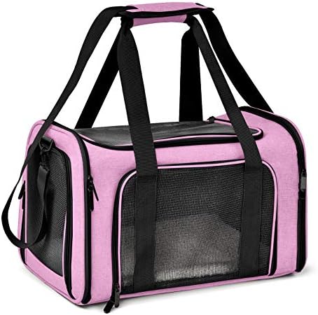 Henkelion Large Cat Carriers Dog Carrier Pet Carrier for Large Cats Dogs Puppies up to 25Lbs, Big Dog Carrier Soft Sided, Collapsible Travel Puppy Carrier - Large - Pink by Henkelion