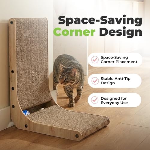 Best Pet Supplies Catify L-Shaped Cardboard Cat Scratcher - H: 19" - Image 4