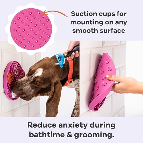 Awoo Paradise - Dog Lick Mat for Slow Feeding & Anxiety - Non-Slip Silicone Slow Feeder with Suction Cups - Dishwasher Safe Pet Dish for Grooming, Training, and Boredom Relief (Fuschia) - Image 3