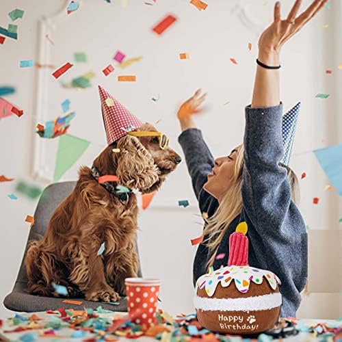 lilfrd Dog Birthday Toy, Birthday Cake Toys for Puppy Gifts, Squeaky Plush Dog Toys - Image 5