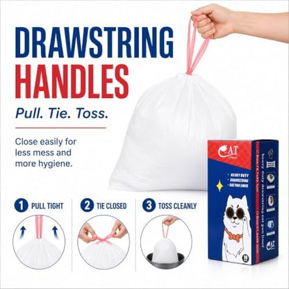 Jumbo Litter Box Liners, 10 Count Cat Litter Liners for Litter Box, Heavy Duty Litter Box Bags Liners, Thickness, Handy Drawstring, Leak-Proof (10 Count, Unscented) - Image 7