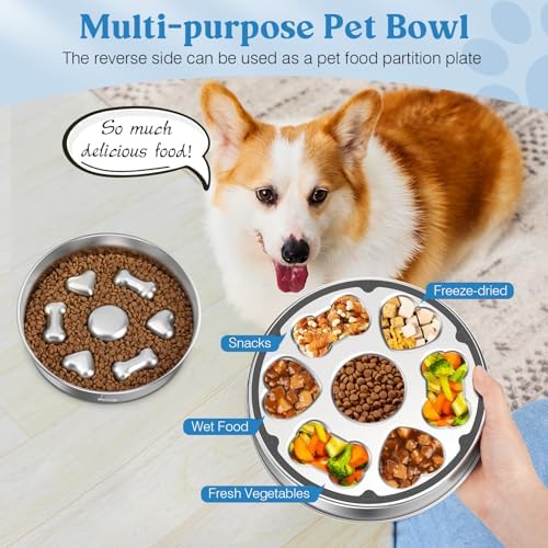 Slow Feeder Dog Bowls, 304 Stainless Steel Slow Feeder Bowl, 5 Cups - Image 5