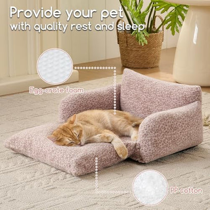 Hollypet Cat Bed Small Dog Orthopedic Couch Beds for Pets up to 13 lbs - Image 5