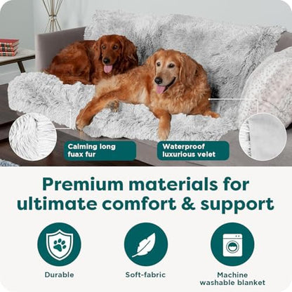 Furhaven Waterproof Throw Blanket for Dogs & Indoor Cats, Reversible Protective Pet Blanket, Extra Large, Long Faux Fur & Velvet, Gray - Image 5