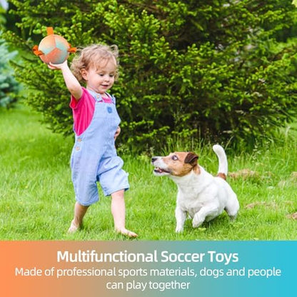 QDAN Small Puppy Dog Balls Toys, Dog Soccer Ball with Straps, 5 Inch - Image 3