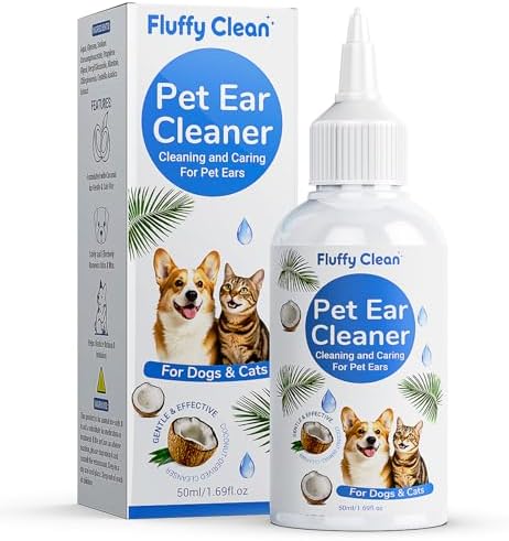 Dog Ear Cleaner - Pet Ear Wash, Flush and Drop Cleaner Solution for Cat & Dog Infection and Itch Relief, Gently Removes Debris, Wax Buildup, Odor - 1.69 fl oz by Unknown