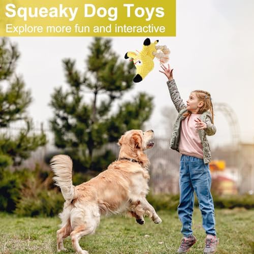 Letsmeet Squeaky Plush Dog Toys - Rope-Designed Interactive Dog Chew Toy for Large Dogs, Puppy Toys for Tug of War, Durable Pet Toys for Dogs - Image 4