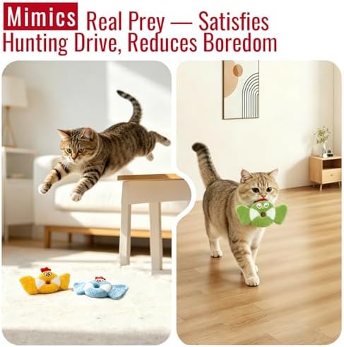 Retro Shaw Cat Toys Birds Catnip Chew Toys for Indoor Cats Kittens 3 Pack - Image 5