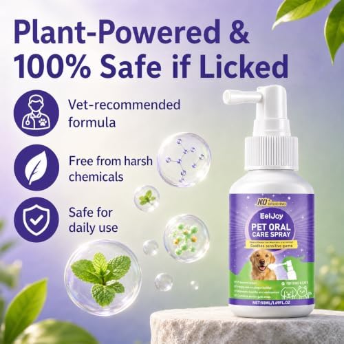 Pet Oral Care Spray, Cat & Dog Breath Freshener Spray, No Brushing - Image 5