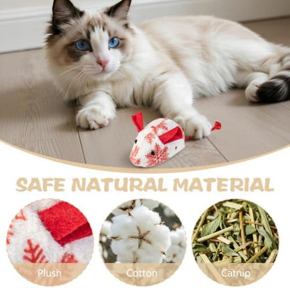Catnip Mouse Toys for Cats,5 Pack Plush Mice Toys for Indoor Cats - Image 4