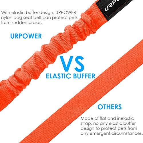 URPOWER 2 Pack Dog Seat Belt, Retractable Dog Car Harness Adjustable Pet Safety Belt with Elastic Bungee Buffer, Heavy Duty & Durable & 360 Degree Swivel Dog Seatbelts - Image 4