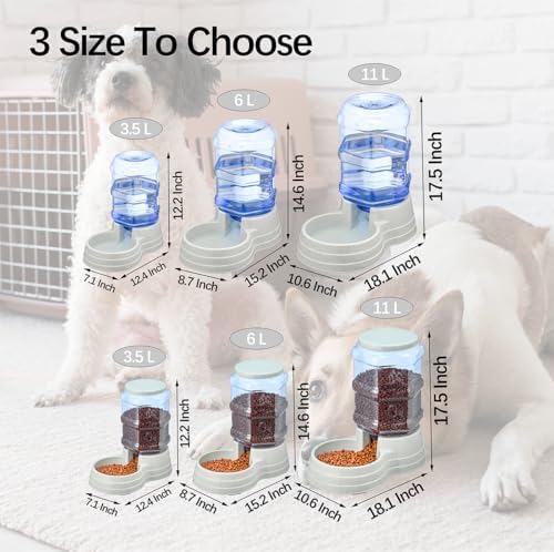 2 Pack 3.5L Automatic Gravity Pet Feeder and Water Dispenser Set, Large Capacity Automatic Dog Feeder and Dog Water Dispenser for Small Medium Dog Pets Puppy Kitten - Image 2