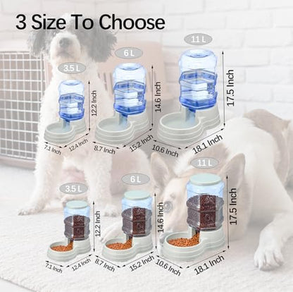 2 Pack 3.5L Automatic Gravity Pet Feeder and Water Dispenser Set, Large Capacity Automatic Dog Feeder and Dog Water Dispenser for Small Medium Dog Pets Puppy Kitten - Image 2