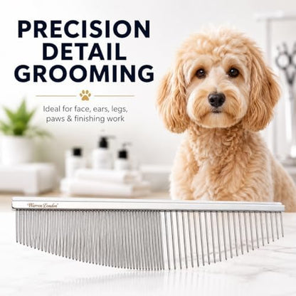Warren London Crescent Detail Copper Dog Grooming Comb for Face and Detail, 6.5 Inch - Image 2