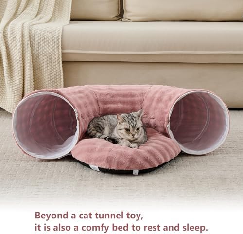 Bubble Round Cat Tunnel for Indoor Cats, Dusty Pink - Image 5