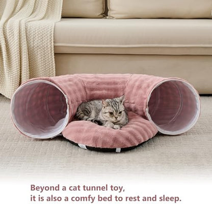 Bubble Round Cat Tunnel for Indoor Cats, Dusty Pink - Image 5