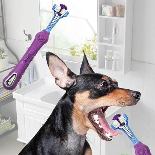 Orgrimmar 8 Pcs 3-Sided Pet Toothbrush Dog Cat Mouth Dental Teeth Care - Image 3