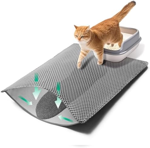 GRELY Cat Litter Mat, 32"x22" Litter Box Trapping Mat for Indoor Cat by JCHGrely