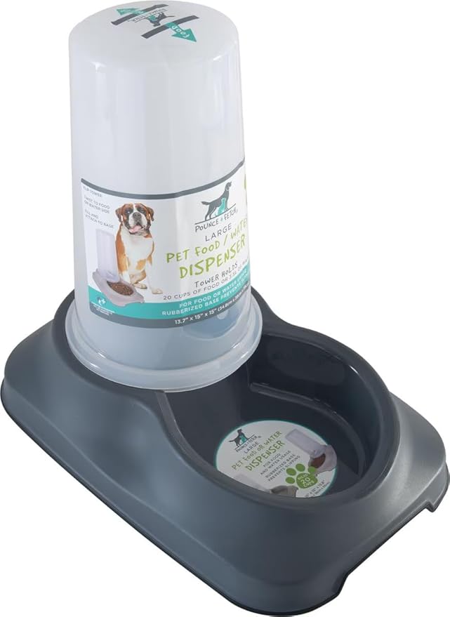 Fonteme|Pounce + Fetch Cat & Dog Automatic Feeder & Water Dispenser, White, 3.5-liters