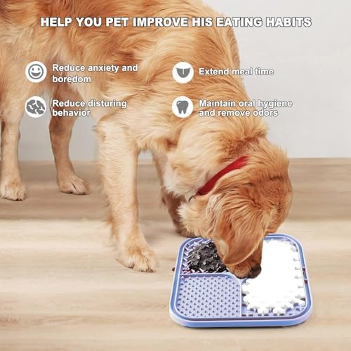 Licking Mat for Dogs & Cats with Suction Cups, 1 Pack Dog Slow Feeder Lick Pat for Anxiety Relief, Dog Toys Feeding Mat for Butter Yogurt Peanut, Pets Bathing Training Grooming Mat - Image 6