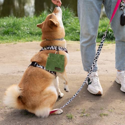 Dog Treat Pouch, Portable Auto Closing Dog Training Treat Bag with Carabiner, Hands Free Pocket Sized Snack Reward Pouch for Puppy Walking Travel Outdoor Use, Green - Image 6