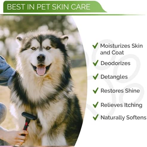 Hypoallergenic Dog Coat Conditioner- Detangles & Softens Fur, Calms Itching & Dryness, Organic Aloe Vera & Manuka Honey Soothes The Skin, Reduces Dandruff, Shedding, Scratching and More 16oz - Image 4