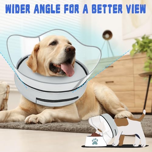 Elevated Inflatable Dog Cone Collar Alternative After Surgery, Dog Donut Collar, Soft Pet Cone to Stop Licking for Small Medium Large Dogs - Image 5