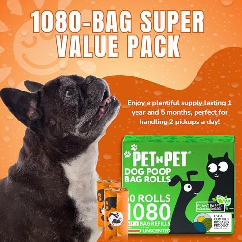 Pet N Pet Poop Bags for Dogs, 1080 Count, Plant Based, Unscented, Orange - Image 4