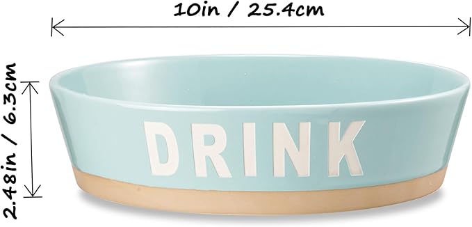 10" Non-Slip Ceramic Dog Bowl, 71 Oz Heavy-Duty Dog Food/Water Dish, Pet Feeding Bowl for Medium-Sized Dogs and Large Breeds, Food Grade Porcelain Pet Feeder Bowl, Microwave and Dishwasher Safe
