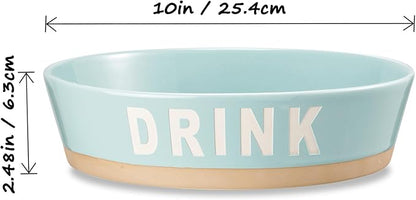 10" Non-Slip Ceramic Dog Bowl, 71 Oz Heavy-Duty Dog Food/Water Dish, Pet Feeding Bowl for Medium-Sized Dogs and Large Breeds, Food Grade Porcelain Pet Feeder Bowl, Microwave and Dishwasher Safe
