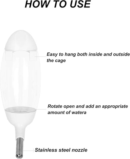 No-Drip Water Bottle/Feeder for Hamsters/Guinea Pigs/Ferrets/Rabbits/Cats and Dogs, Small Animals and Small Pets - for Use in Cages, Crates or Suspension Mounts.13.5 oz. Nozzle 10 mm, Yellow
