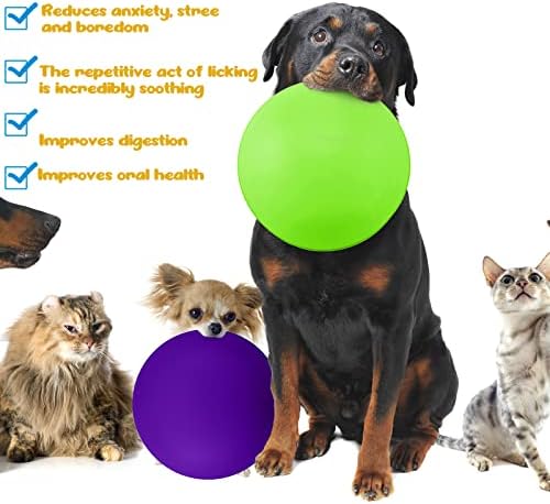 Patelai 2 Pcs Dog Lick Bowl, Slow Feeder Bowl for Dogs, Green, Purple, Bone - Image 6