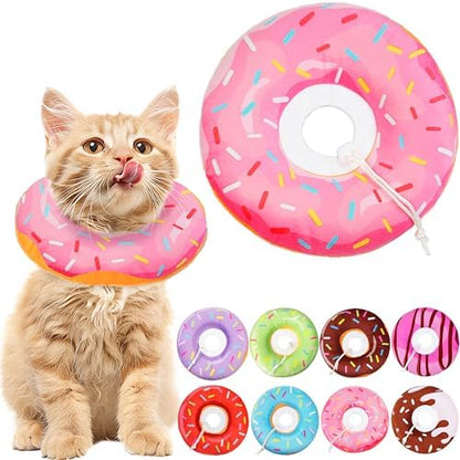 Hpetppy Cat Cone Collar Soft, Cat Recovery Collar for Wound Healing Cute Donut Adjustable Kitten Cones to Stop Licking Comfortable Lightweight Neck Elizabethan Collars for Kittens After Surgery by Hpetppy