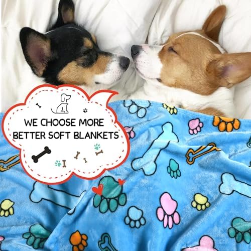Rezutan Blanket for Large Dogs & Cats Soft Reversible Cute Paw 40"x31" - Image 5