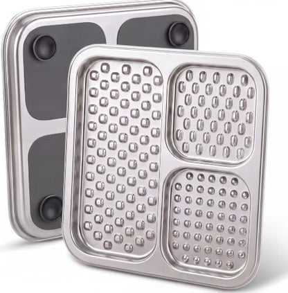 Stainless Steel Lick Mat for Dogs & Cats, Large Non-Slip Slow Feeder Pad with Suction Cups, Chew-Proof Dog Licking Mat for Anxiety Relief, Bathing & Grooming Time by Unknown