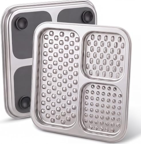 Stainless Steel Lick Mat for Dogs & Cats, Large Non-Slip Slow Feeder Pad with Suction Cups, Chew-Proof Dog Licking Mat for Anxiety Relief, Bathing & Grooming Time by Unknown