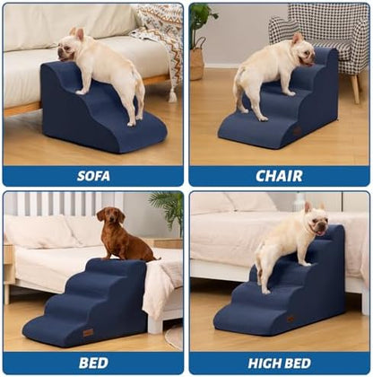 Aodisman Dog Steps for Bed or Couch,4-Step Pet Stairs Ramp for Small Dogs - Image 3