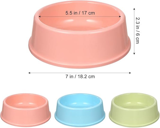 Balacoo 3 Pcs Large Plastic Dog Bowl, Candy Color Reusable Pet Food and Water Bowl, Stackable Dog Food Dishes for Puppy Cat Rabbit - Smooth Edges, Random Color