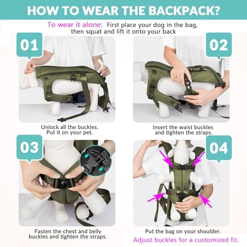 Lukovee Dog Backpack Carrier, Adjustable Front Carrier for Small Breeds - Image 4