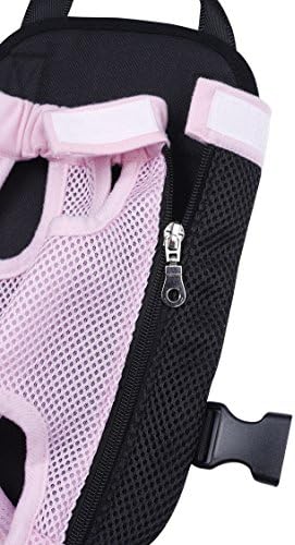 Pet Dog Puppy Cat Carrier Five Holes Backpack Double Shoulder Straps Mesh Front Chest Backpack Bag, M, Pink - Image 3