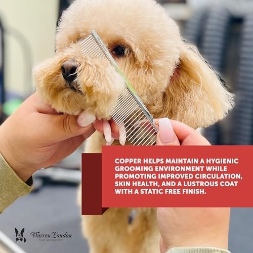 Warren London Crescent Detail Copper Dog Grooming Comb for Face and Detail, 6.5 Inch - Image 5